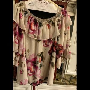 White House Black Market Floral Blouse.